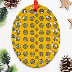 Sensational Stars On Incredible Yellow Ornament (oval Filigree) by pepitasart