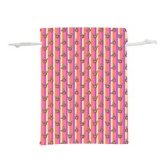 Pink Stripe & Roses Lightweight Drawstring Pouch (l) by charliecreates