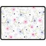 Pink blue flowers pattern                       Fleece Blanket 80 x60  Blanket Front