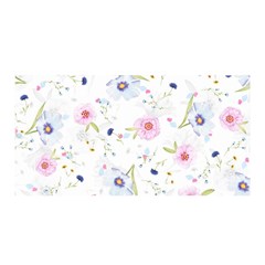 Pink blue flowers pattern                       Satin Wrap