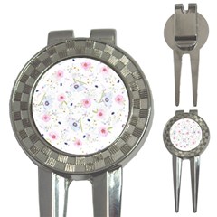 Pink blue flowers pattern                        3-in-1 Golf Divot