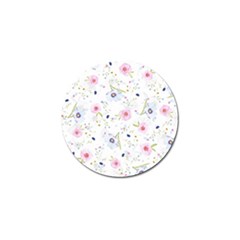 Pink blue flowers pattern                        Golf Ball Marker (4 pack)