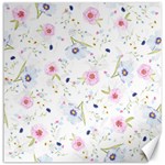 Pink blue flowers pattern                        Canvas 12  x 12  11.4 x11.56  Canvas - 1