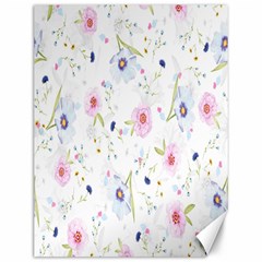 Pink blue flowers pattern                        Canvas 12  x 16 