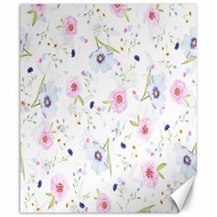 Pink blue flowers pattern                        Canvas 20  x 24 