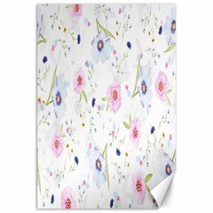 Pink blue flowers pattern                        Canvas 20  x 30 