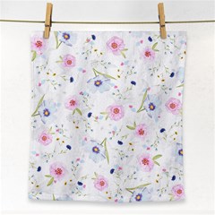 Pink blue flowers pattern                        Face Towel