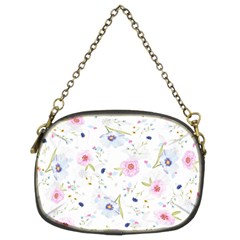 Pink blue flowers pattern                        Chain Purse (Two Sides)