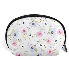 Pink blue flowers pattern                        Accessory Pouch