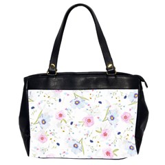 Pink blue flowers pattern                        Oversize Office Handbag (2 Sides)