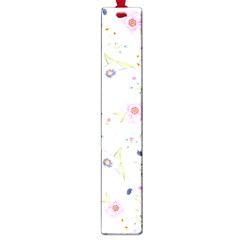 Pink blue flowers pattern                        Large Book Mark