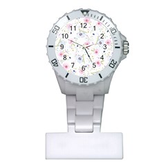 Pink blue flowers pattern                        Nurses Watch