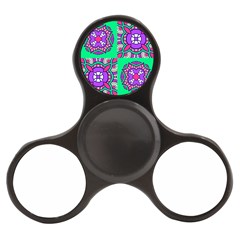 Purple Shapes On A Green Background                        Finger Spinner by LalyLauraFLM