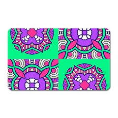 Purple shapes on a green background                         Magnet (Rectangular)