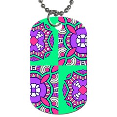 Purple shapes on a green background                         Dog Tag (One Side)