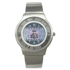 Abstract Decorative Floral Design, Mandala Stainless Steel Watch by FantasyWorld7