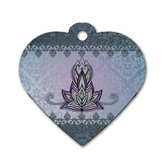 Abstract Decorative Floral Design, Mandala Dog Tag Heart (one Side) by FantasyWorld7