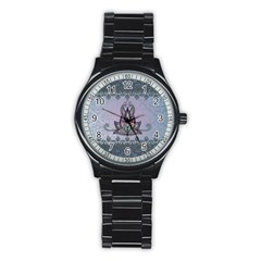 Abstract Decorative Floral Design, Mandala Stainless Steel Round Watch by FantasyWorld7