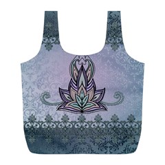 Abstract Decorative Floral Design, Mandala Full Print Recycle Bag (l) by FantasyWorld7