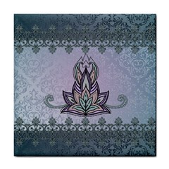 Abstract Decorative Floral Design, Mandala Tile Coaster by FantasyWorld7