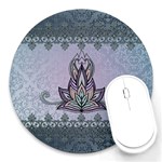 Abstract Decorative Floral Design, Mandala Round Mousepads Front