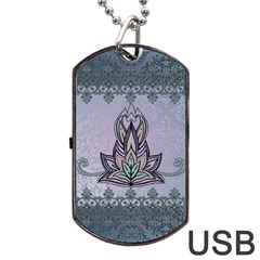 Abstract Decorative Floral Design, Mandala Dog Tag Usb Flash (two Sides) by FantasyWorld7