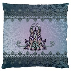 Abstract Decorative Floral Design, Mandala Large Flano Cushion Case (one Side) by FantasyWorld7