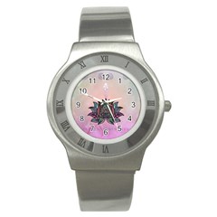 Abstract Decorative Floral Design, Mandala Stainless Steel Watch by FantasyWorld7