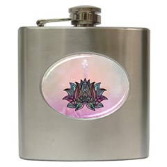 Abstract Decorative Floral Design, Mandala Hip Flask (6 Oz) by FantasyWorld7