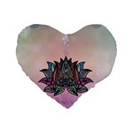 Abstract Decorative Floral Design, Mandala Standard 16  Premium Heart Shape Cushions Front