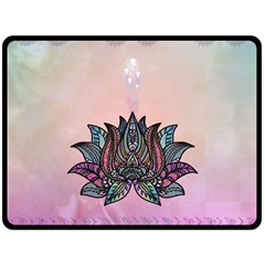 Abstract Decorative Floral Design, Mandala Double Sided Fleece Blanket (large)  by FantasyWorld7