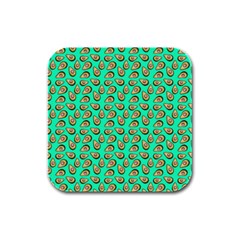 Tropical Aqua Avocadoes Rubber Square Coaster (4 Pack)  by snowwhitegirl