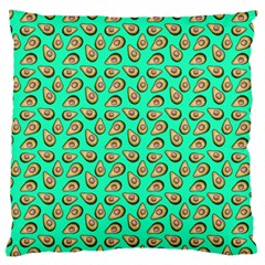 Tropical Aqua Avocadoes Large Flano Cushion Case (one Side)