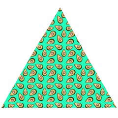 Tropical Aqua Avocadoes Wooden Puzzle Triangle