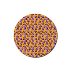 Tropical Orange Avocadoes Rubber Round Coaster (4 Pack)  by snowwhitegirl