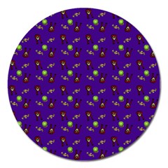 School Girl Braids Dark Blue Magnet 5  (round) by snowwhitegirl