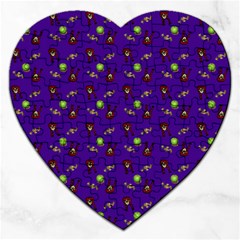 School Girl Braids Dark Blue Jigsaw Puzzle (heart) by snowwhitegirl