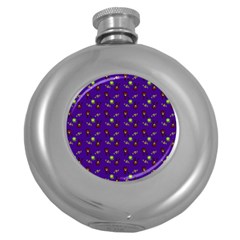 School Girl Braids Dark Blue Round Hip Flask (5 Oz) by snowwhitegirl