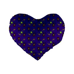 School Girl Braids Dark Blue Standard 16  Premium Heart Shape Cushions by snowwhitegirl