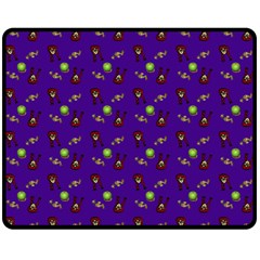 School Girl Braids Dark Blue Double Sided Fleece Blanket (medium)  by snowwhitegirl