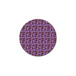 Lazy Cat Floral Pattern Lilac Polka Golf Ball Marker (4 pack) Front