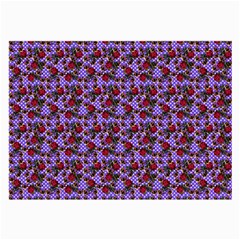 Lazy Cat Floral Pattern Lilac Polka Large Glasses Cloth (2 Sides) by snowwhitegirl