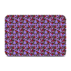 Lazy Cat Floral Pattern Lilac Polka Plate Mats by snowwhitegirl