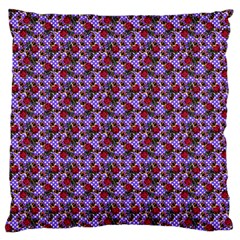 Lazy Cat Floral Pattern Lilac Polka Large Cushion Case (one Side) by snowwhitegirl