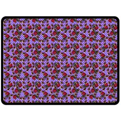 Lazy Cat Floral Pattern Lilac Polka Double Sided Fleece Blanket (large)  by snowwhitegirl