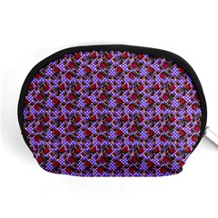 Lazy Cat Floral Pattern Lilac Polka Accessory Pouch (medium) by snowwhitegirl