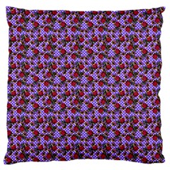 Lazy Cat Floral Pattern Lilac Polka Large Flano Cushion Case (one Side)