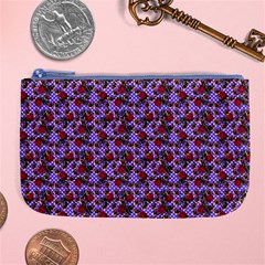 Lazy Cat Floral Pattern Lilac Polka Large Coin Purse by snowwhitegirl