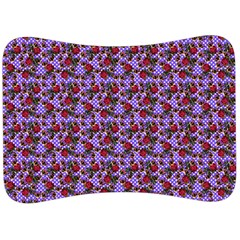 Lazy Cat Floral Pattern Lilac Polka Velour Seat Head Rest Cushion by snowwhitegirl