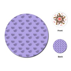 Zodiac Bat Lilac Playing Cards Single Design (round) by snowwhitegirl